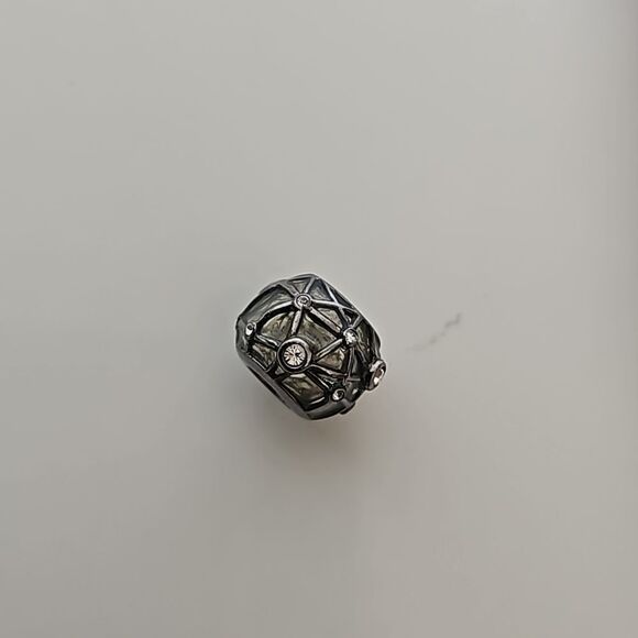 Chamilia Glass Charm With White Stone 925 Stamped - Picture 1 of 16